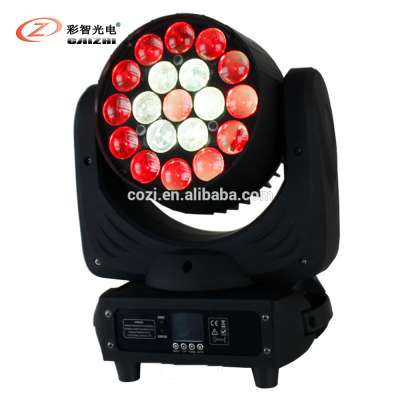 CAIZHI Parabolic Reflector led light 19 pcs * 15 W 4 in 1 rgbw zoom led wash moving head Intelligent Lighting Factory OEM ODM