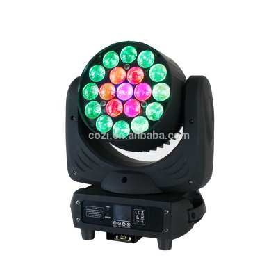 Zoom 19x15w LED Moving Head Wash Light with colorful circle effect