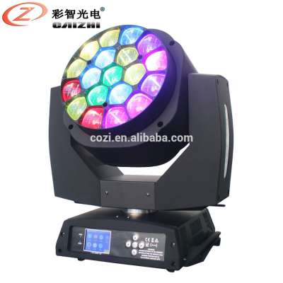 CAIZHI OEM ODM factory price 19x15w RGBW high quality Zoom effect wedding led club bee eye led stage led moving head wash light